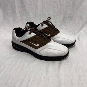 Vintage 2006 Nike Golf Shoes Mens 11.5 SP-4 White Brown 312358-112 Outdoor Flaws